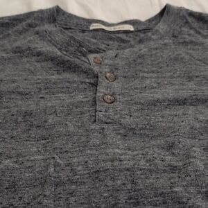 Marine Layer Short Sleeve Henley, Dark Heather Grey, Size L